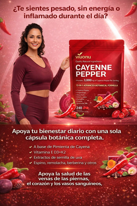 VivoNu Suplemento con Pimienta de Cayena 12 en 1.